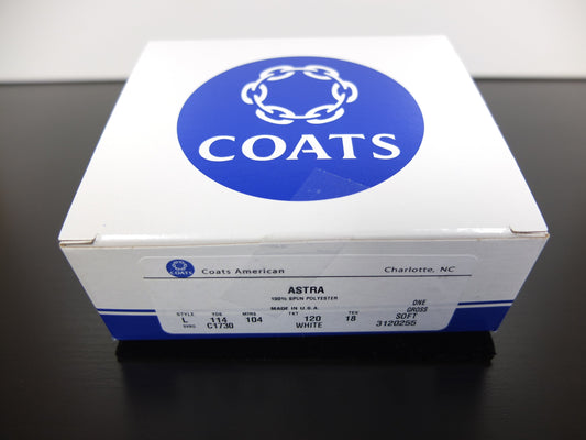 Spun Polyester Pre-wound Bobbins with Sides, L Size, White item 14200