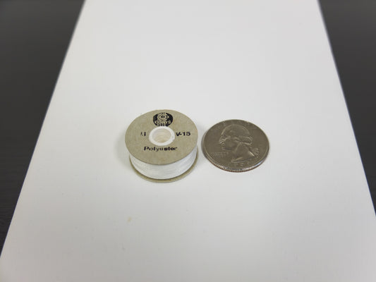 BOBBIN WITH SIDES PWB POLY 235YYDS WHITE