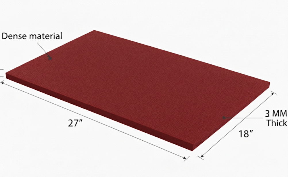 3MM DENSE EMB FOAM 18X27 RED