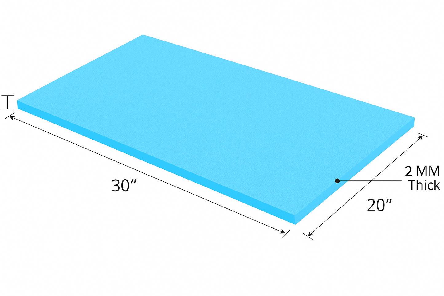 2MM EMB FOAM 20X30 SKY BLUE