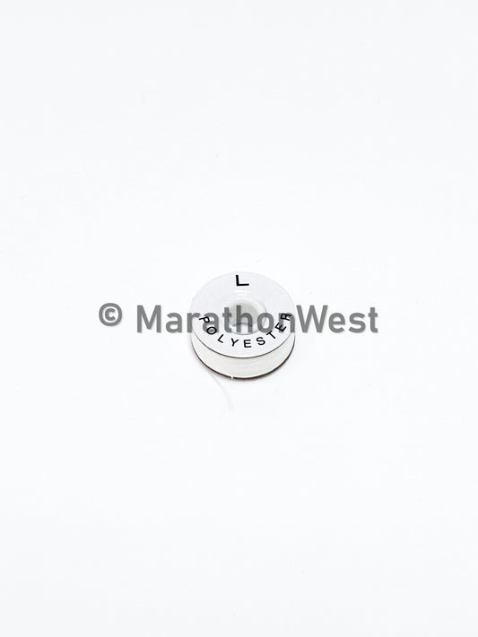 BOBBIN WITH SIDES PWB POLY 134YDS WHITE