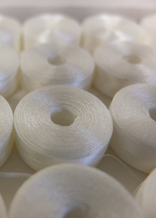BOBBIN SIDELESS PWB POLY 'M' SIZE WHITE