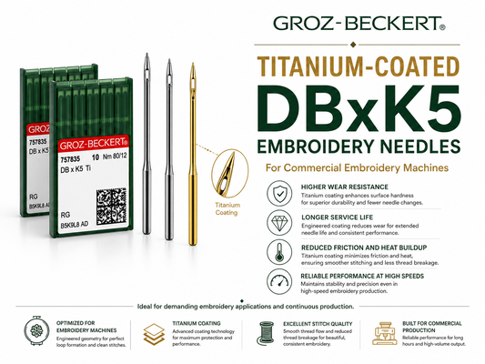 GROZ-BECKERT 75/11S TITANIUM, Commercial Machine, Specialty, Titanium, Needles