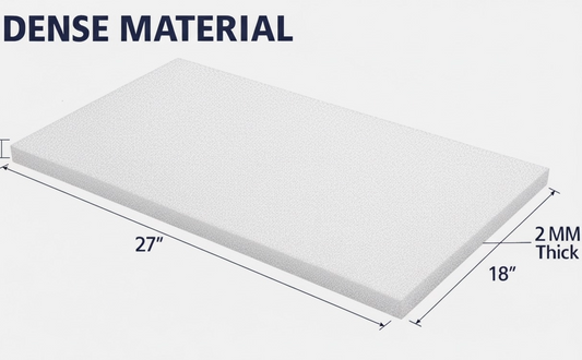 2MM DENSE EMB FOAM 18X27 WHT