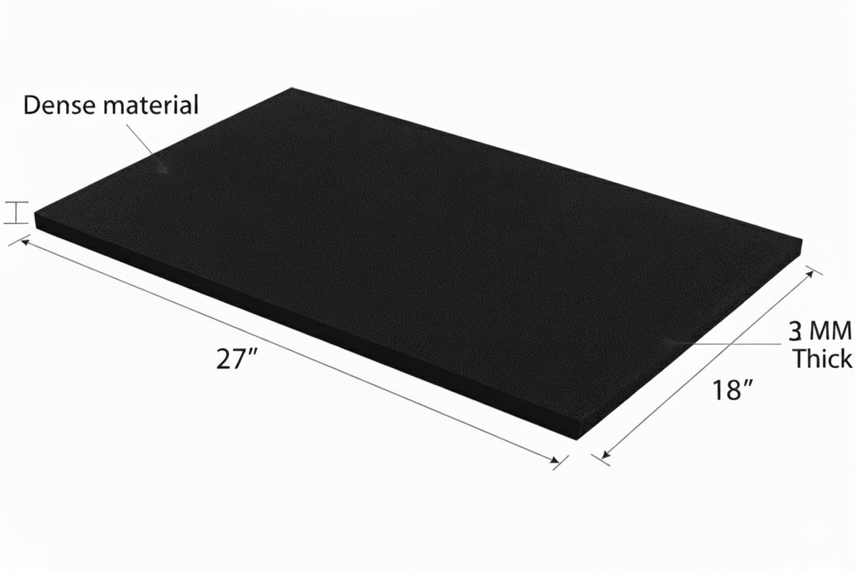 3MM DENSE EMB FOAM 18X27 BLACK