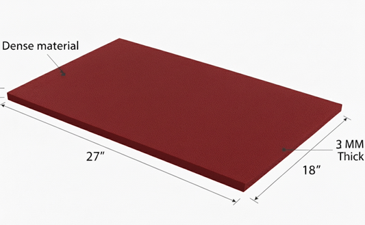 3MM DENSE EMB FOAM 18X27 RED