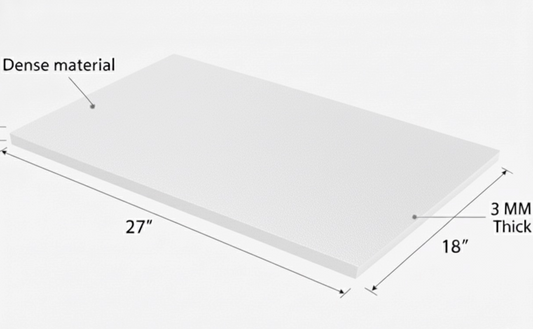 3MM DENSE EMB FOAM 18X27WHT
