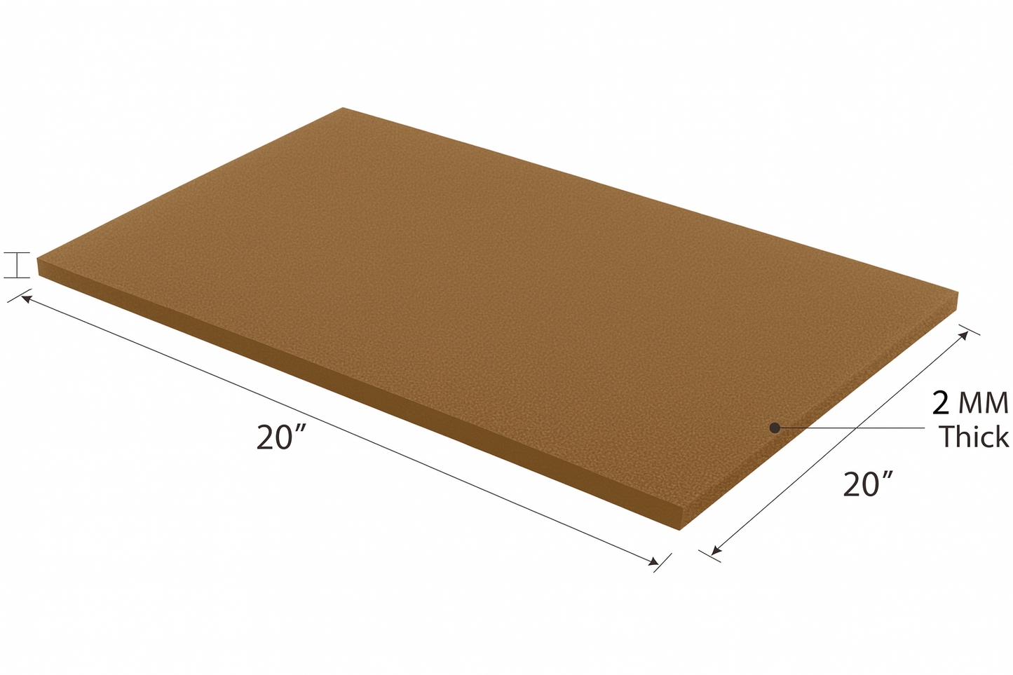 2MM EMB FOAM 20X30 BROWN