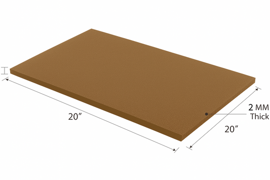 2MM EMB FOAM 20X30 BROWN