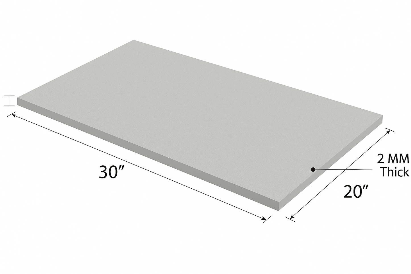 2MM EMB FOAM 20X30 GRAY