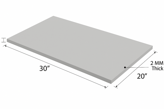 2MM EMB FOAM 20X30 GRAY