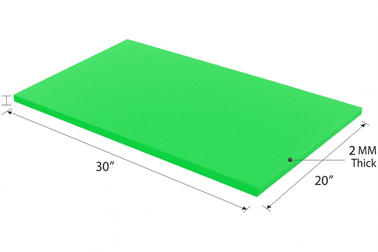 2MM EMB FOAM 20X30 GREEN