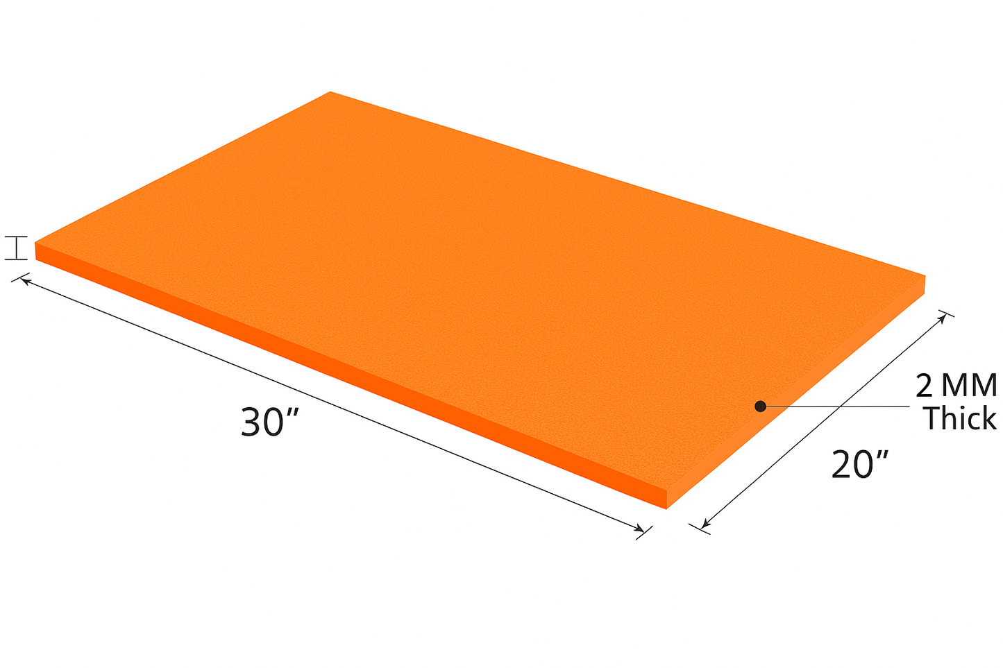 2MM EMB FOAM 20X30 ORANGE