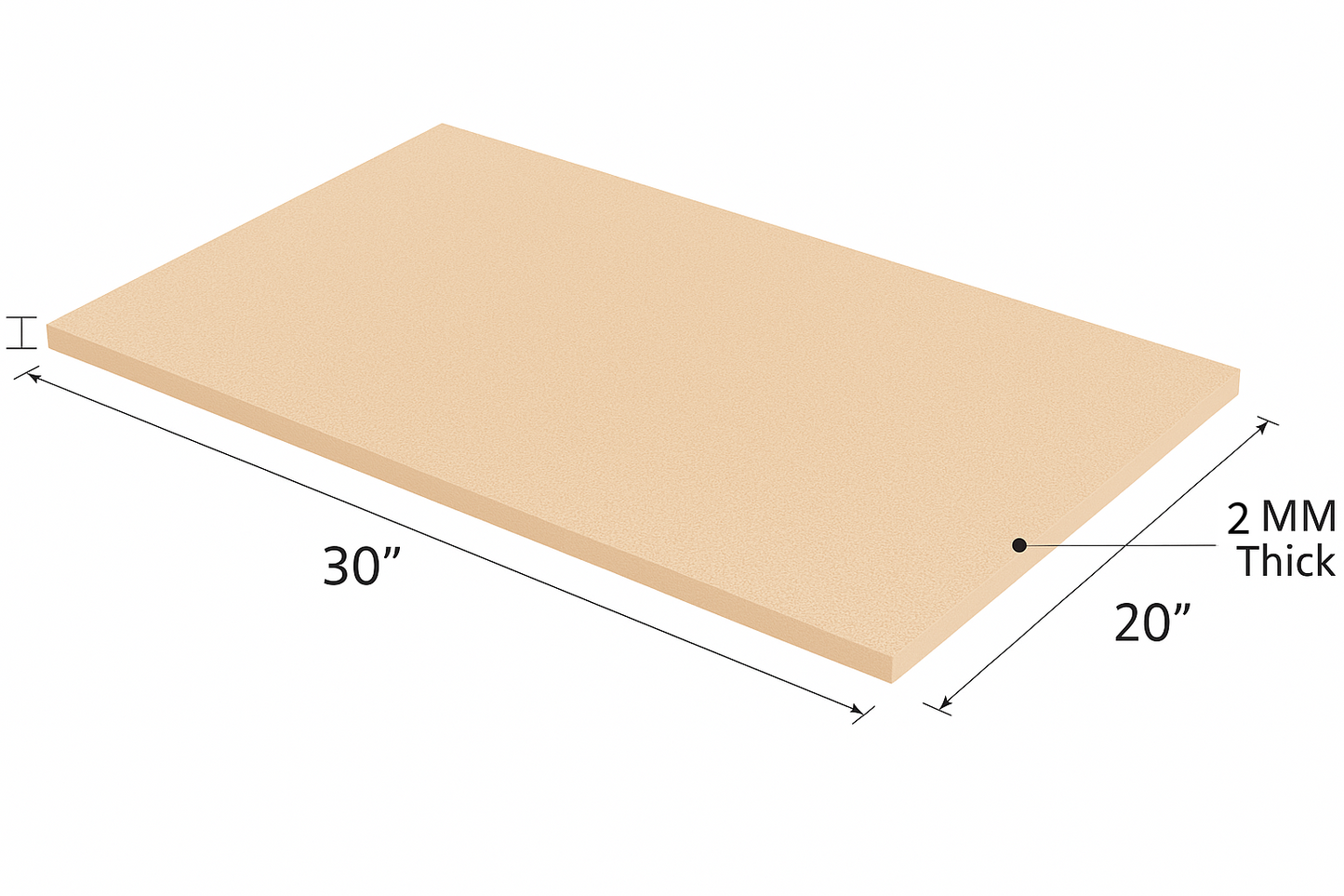 2MM EMB FOAM 20X30 TAN
