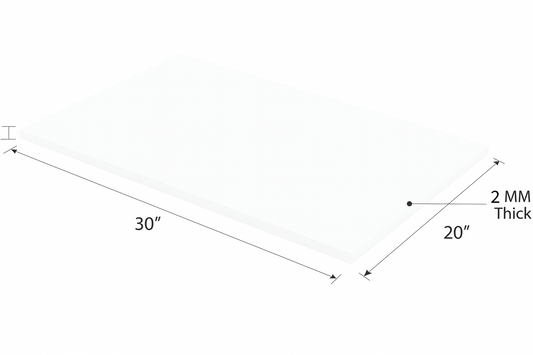 2MM EMB FOAM 20X30 WHITE