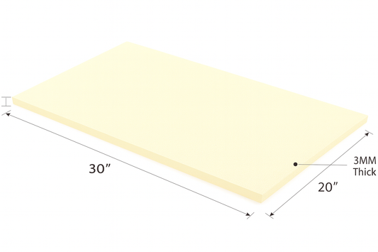 3MM EMB FOAM 20X30 IVORY