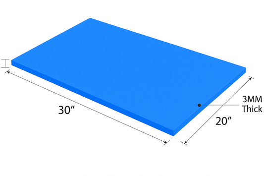 3MM EMB FOAM 20X30 BLUE