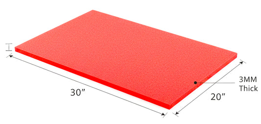 3MM EMB FOAM 20X30 RED