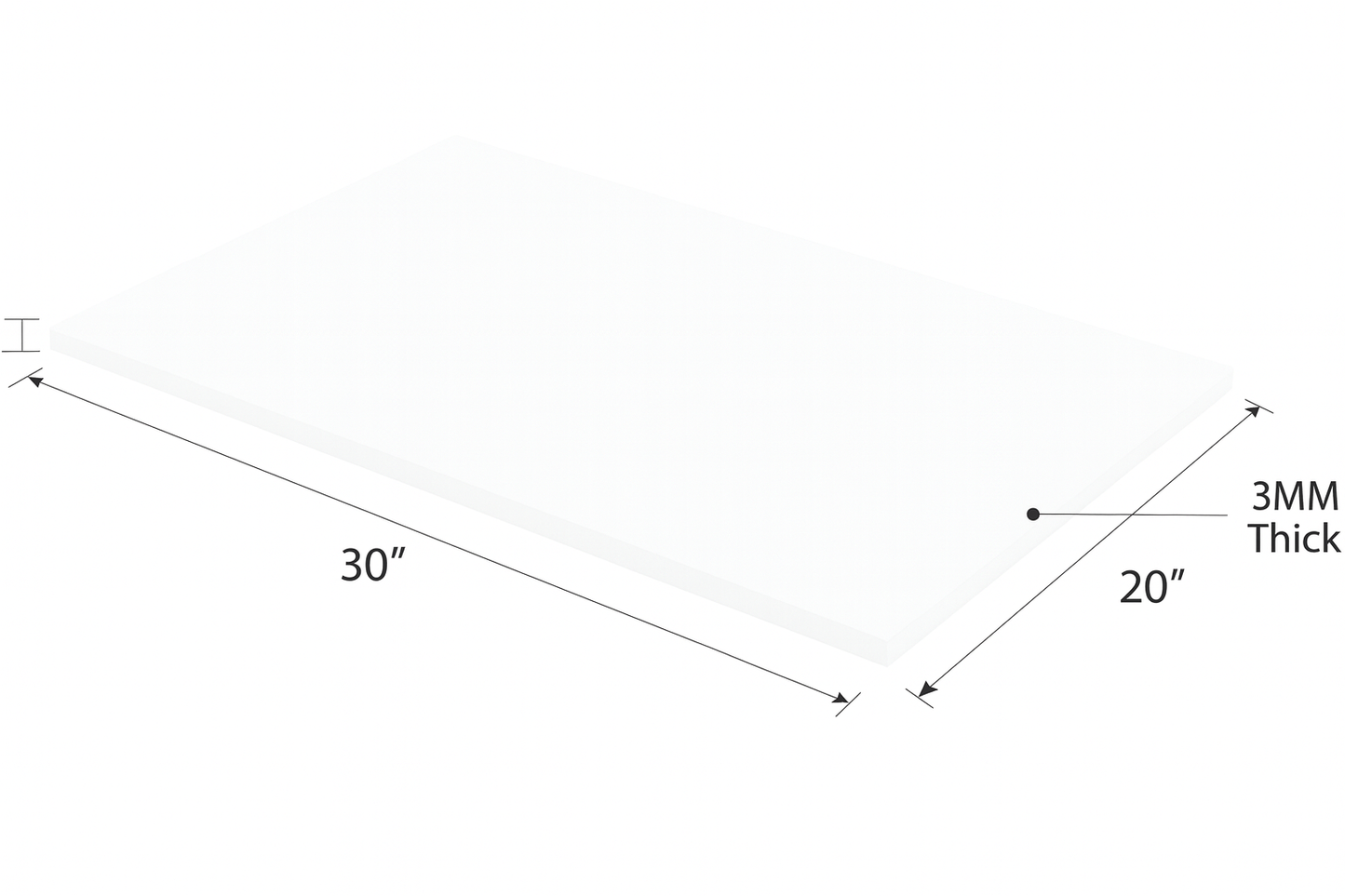 3MM EMB FOAM 20X30 WHITE