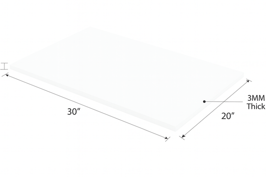 3MM EMB FOAM 20X30 WHITE